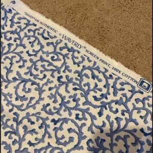 Waverly “savoy” blue and white fabric remnant